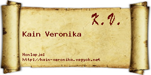 Kain Veronika névjegykártya